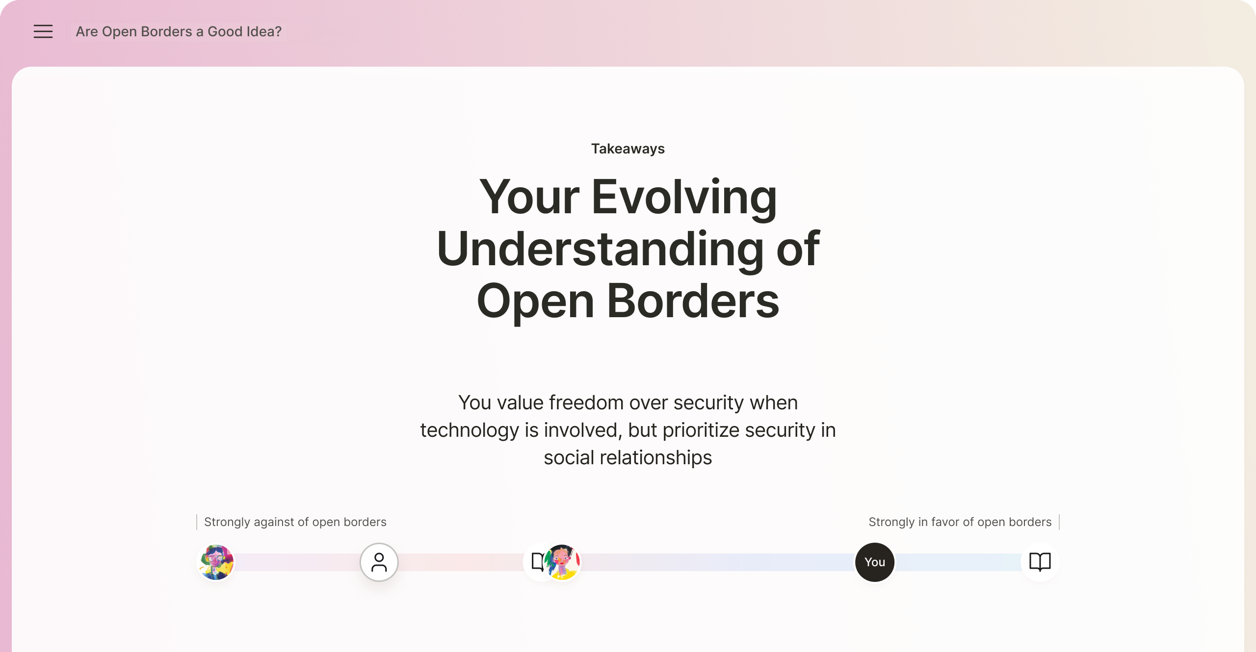 Discussion takeaways interface